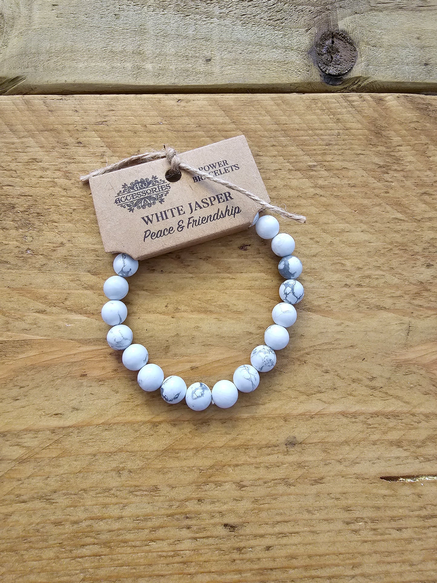 BRC00011 Power Bracelet White Jasper