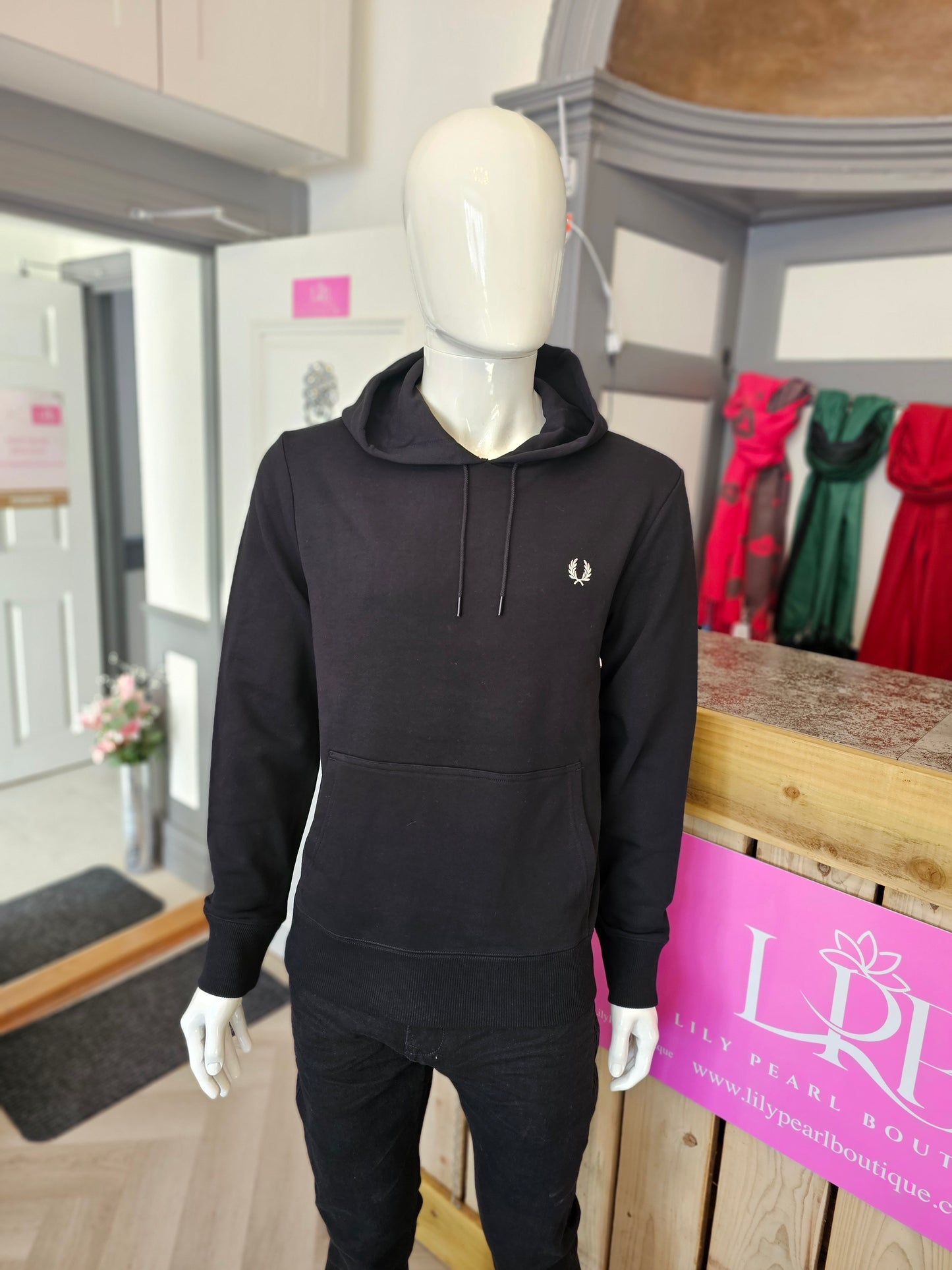 FPSW00001 Fred Perry Pixel Print Hooded Sweatshirt