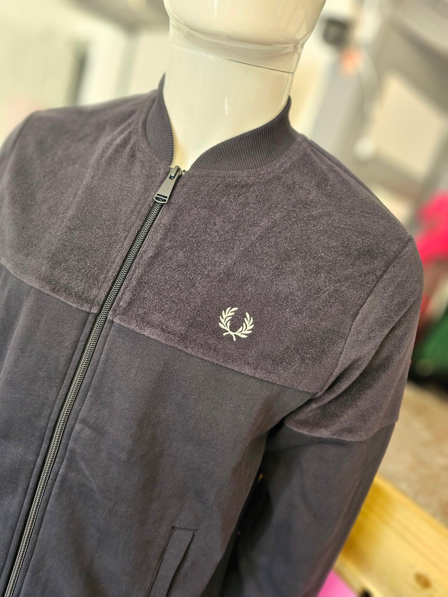 FPJK00001 Fred Perry Towelling Panel Track Jacket